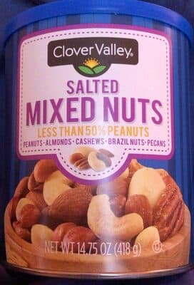 Salted Mixed Nuts Peanuts, Almonds, Cashews, Brazil Nuts, Pecans