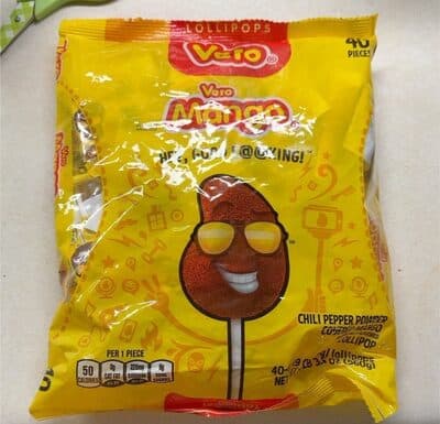 Mango Chili Pepper Powder Covered Mango Flavored Lollipops