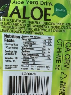 Aloe Vera Drink, Mango