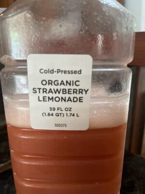 Cold-Pressed Organic Strawberry Lemonade