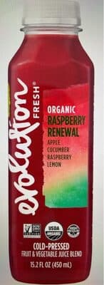Raspberry Renewal Organic Apple, Cucumber, Lemon Cold-pressed Fruit & Vegetable Juice Blend