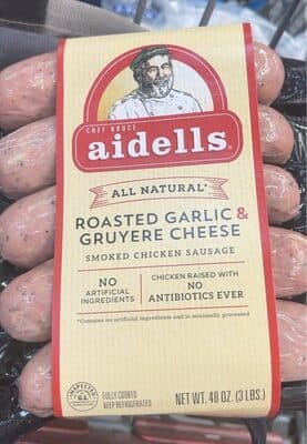 Roasted Garlic & Gruyere Cheese Smoked Chicken Sausage