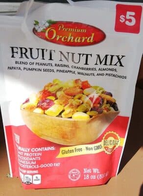 Blend of Peanuts, Raisins, Cranberries, Almonds, Papaya, Pumpkin Seeds, Pineapple, Walnuts, and Pistachios Fruit Nut Mix