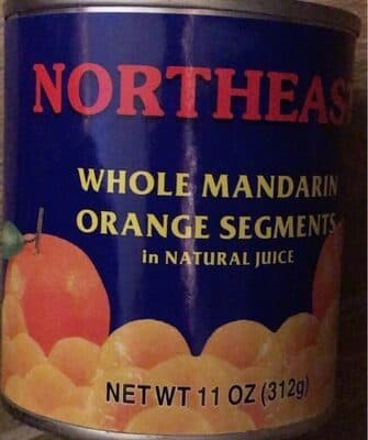 Whole mandarin orange segments
