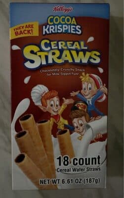 Cocoa krispies cereal straws