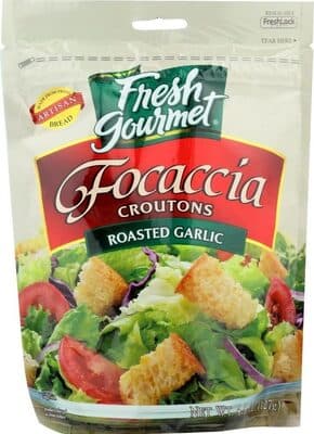 Roasted Garlic Focaccia Croutons
