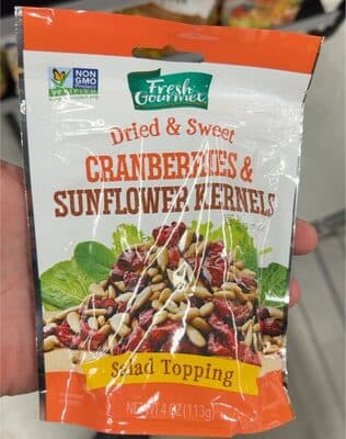 Salad topping cranberries & sunflower kernels