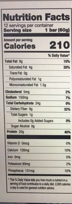 Cookie Dough Chocolate Chunk Flavored Protein Bar