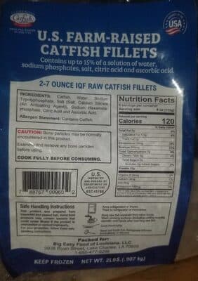 U.S. FARM-RAISED CATFISH FILLETS