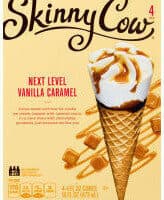 Next Level Vanilla Caramel Cones Made With Vanilla Light Ice Cream, Topped With Caramel Sauce