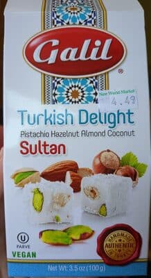 Turkish Delight Sultan, Pistachio Hazelnut Almond Coconut