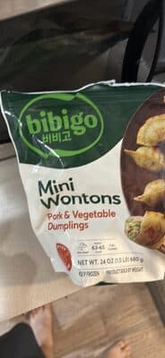 Pork & Vegetable Dumplings Korean Style Mini Wontons
