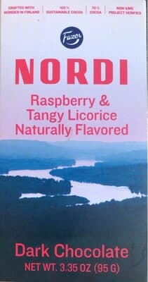 Raspberry & Tangy Licorice Flavored Dark Chocolate