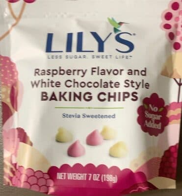 Raspberry flavor & White chocolate style baking chips