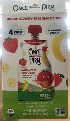 Strawberry Banana Swirl Cold-Pressed Organic Dairy-Free Super Smoothie