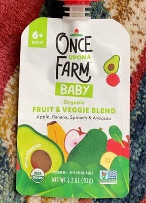 Apple, banana, spinach, & avocado