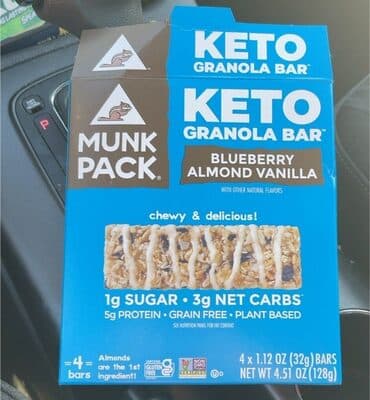 Munk Pack Keto Blueberry Almond Vanilla Granola Bar