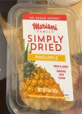 No Sugar Added Simply Dried Pineapple