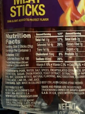 Fuego Hot Chili Pepper & Lime Flavored Meat Sticks