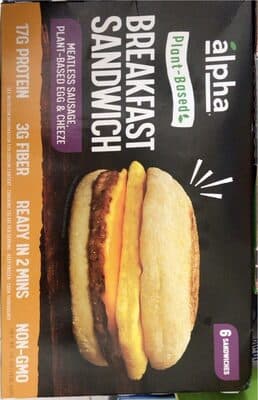 Alpha plant-based breakfast sandwich