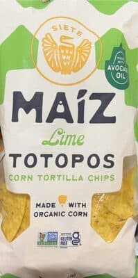 Maiz lime totopos corn tortilla chips