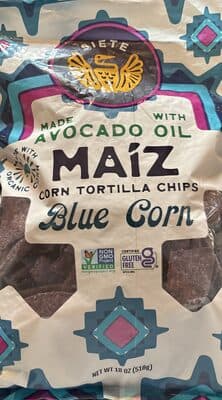 Maíz Corn Tortilla Chips Blue Corn