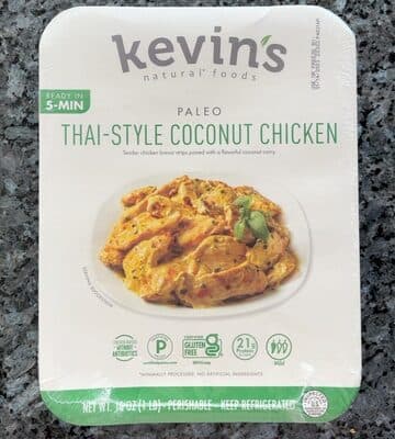 Mild Thai-Style Coconut Chicken Tender Chicken Breast Strips Paired with a Flavorful Coconut Curry Made with Coconut Milk, Basil, and Thai Spices