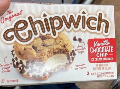 Vanilla Chocolate Chip Ice Cream Sandwich