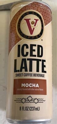 Iced latte sweet coffee beverage (mocha)
