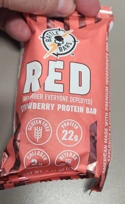 Battle Bars Red Strawberry Protein Bar