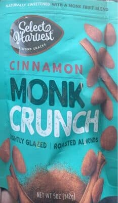 Cinnamon Monk Crunch Lightly Glazed Roasted Almonds Snacks