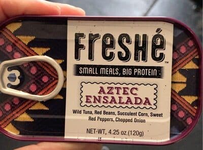 Aztec Ensalada Wild Tuna, Red Beans, Succulent Corn, Sweet Red Peppers, Chopped Onion