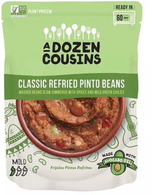 Mild Classic Refried Pinto Beans Slow Simmered With Spices And Mild Green Chilies
