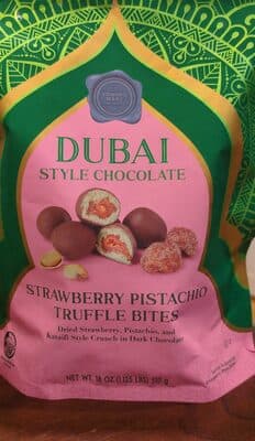 Dubai Style Chocolate Strawberry Pistachio Truffle Bites