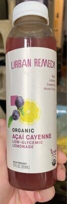 Acai, Lemon, Cayenne, Monk Fruit Organic Lemonade Cold-Pressed Juice