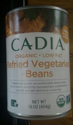 CADIA, ORGANIC REFRIED VEGETARIAN BEANS