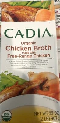 CADIA, ORGANIC FREE- RANGE CHICKEN BROTH
