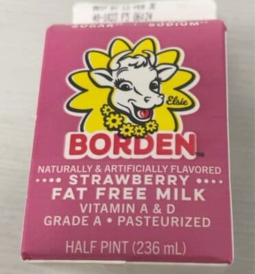 Strawberry fat free milk