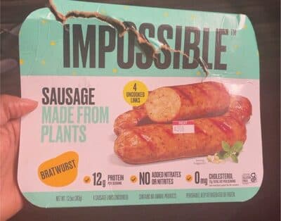 Bratwurst Sausage Made From Plants