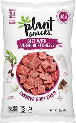 Yuca Root Chips, Beet with Goat Cheese