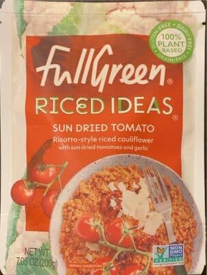 Sun Dried Tomato Risotto-Style Riced Cauliflower with Sun Dried Tomatoes and Garlic