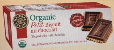 Organic petit biscuit au chocolat