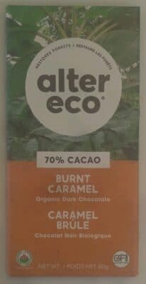 70% Cacao Burnt Caramel Organic Dark Chocolate