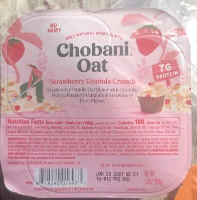 Strawberry Granola Crunch Strawberry Vanilla Oat Blend With Granola, Honey Roasted Almonds & Strawberry Fruit Pieces