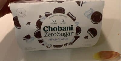 Chobani Zero Sugar Milk & Cookies Flavor Yogurt