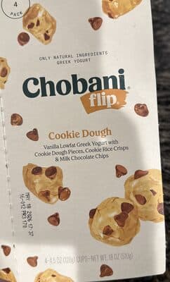 Cookie Dough Vanilla Lowfat Greek Yogurt with Cookie Dough Pieces, Cookie Rice Crisps & Milk Chocolate Chips