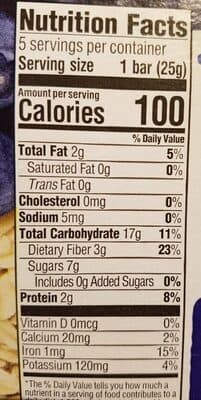 Organic Blueberries & Oatmeal Super Foods Gluten Free Bar