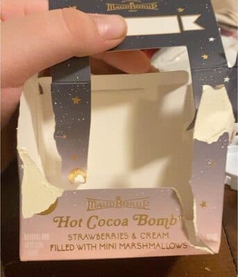 Strawberries & Cream Chocolate Flavor Filled With Mini Marshmallows Hot Cocoa Bomb