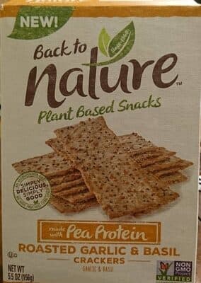 Roasted Garlic & Basil Crackers Plant Based Snacks
