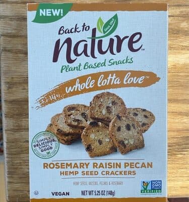 Rosemary Raisin Pecan Hemp Seed Crackers